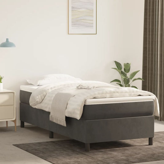 Struttura Letto a Rete a Molle Grigio Scuro 100x200 cm Velluto - homemem39
