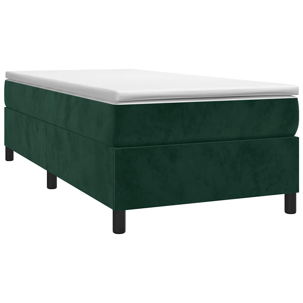 Struttura Letto a Rete a Molle Verde Scuro 100x200cm in Velluto