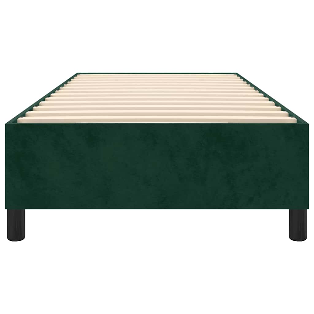 Struttura Letto a Rete a Molle Verde Scuro 100x200cm in Velluto