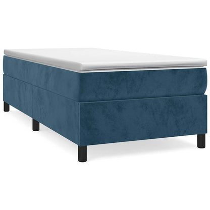 Struttura Letto a Rete a Molle Blu Scuro 100x200 cm in Velluto