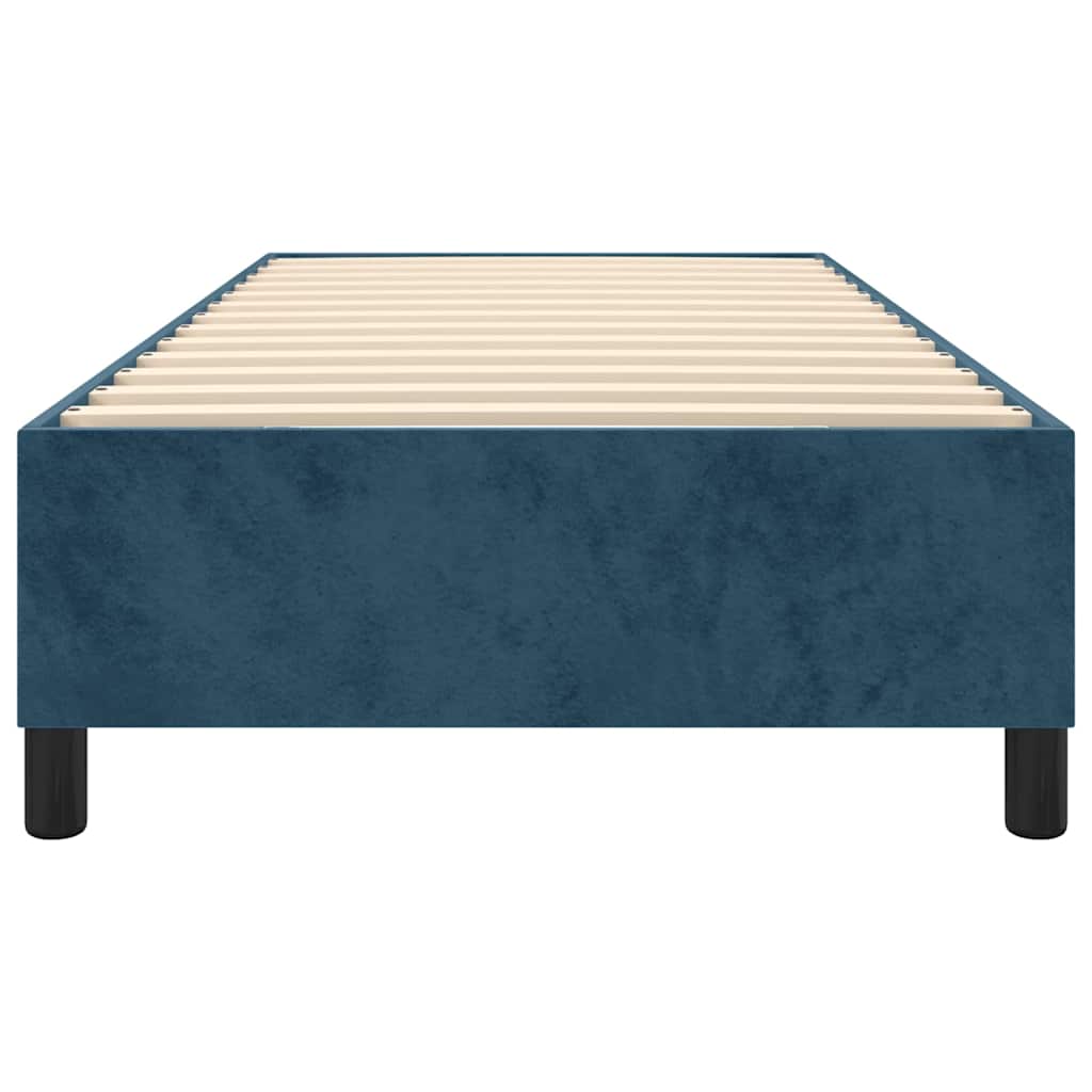 Struttura Letto a Rete a Molle Blu Scuro 100x200 cm in Velluto