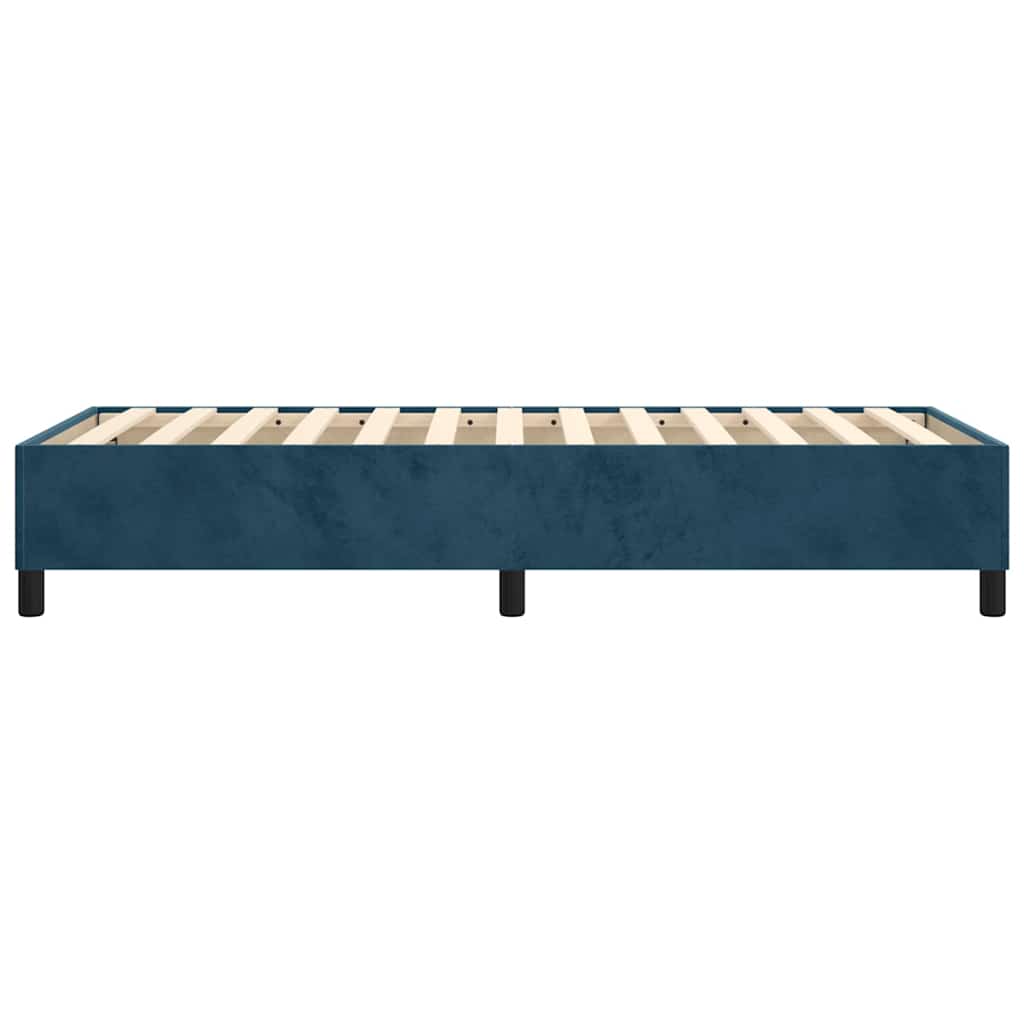 Struttura Letto a Rete a Molle Blu Scuro 100x200 cm in Velluto