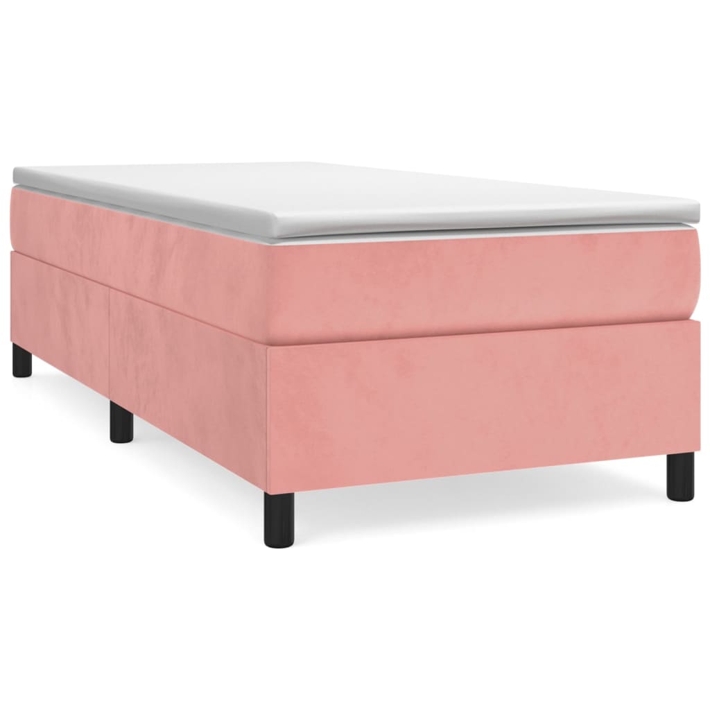 Struttura Letto a Rete a Molle Rosa 100x200 cm in Velluto - homemem39