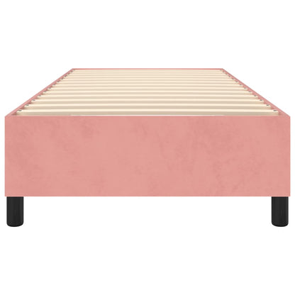Struttura Letto a Rete a Molle Rosa 100x200 cm in Velluto - homemem39