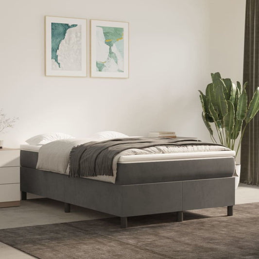 Struttura Letto a Rete a Molle Grigio Scuro 120x200 cm Velluto - homemem39