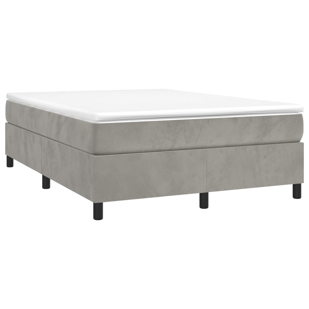 Struttura Letto a Rete a Molle Grigio Chiaro 140x190 cm Velluto - homemem39