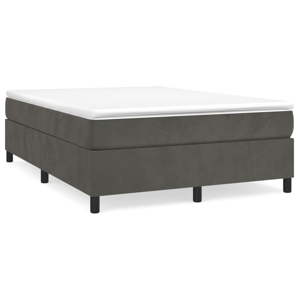 Struttura Letto a Rete a Molle Grigio Scuro 140x190 cm Velluto | homemem39