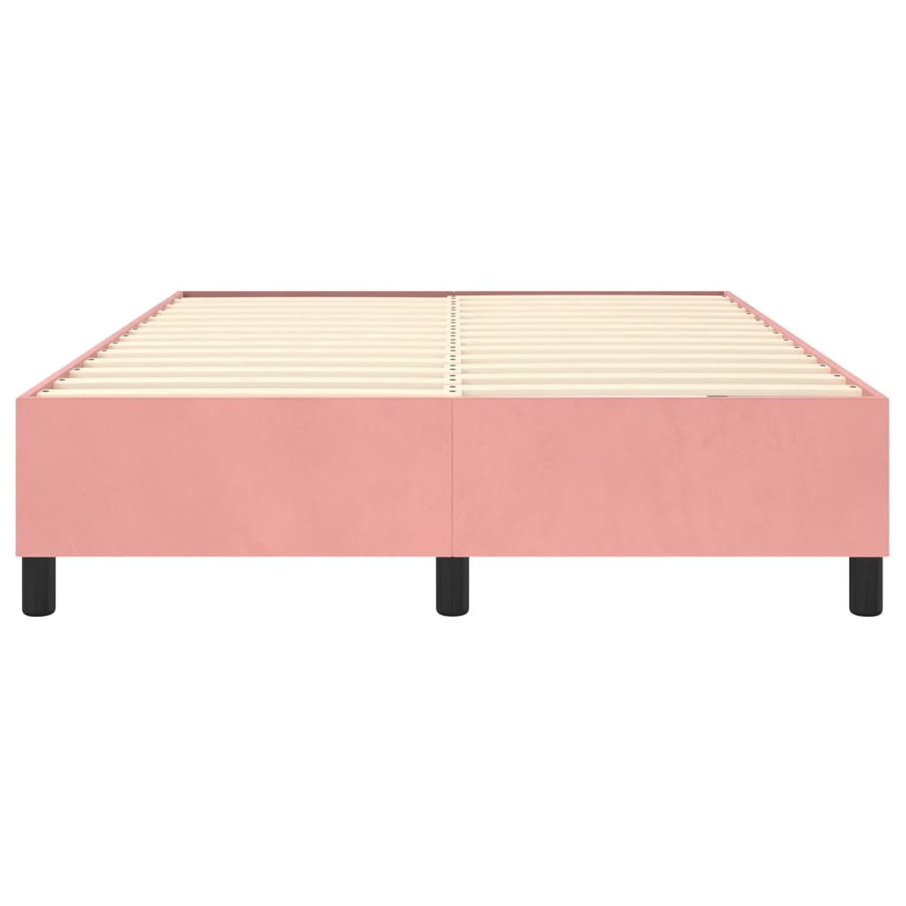 Struttura Letto a Rete a Molle Rosa 140x190 cm in Velluto - homemem39