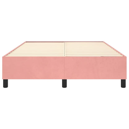 Struttura Letto a Rete a Molle Rosa 140x190 cm in Velluto - homemem39