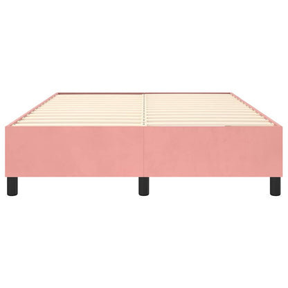Struttura Letto a Rete a Molle Rosa 140x190 cm in Velluto