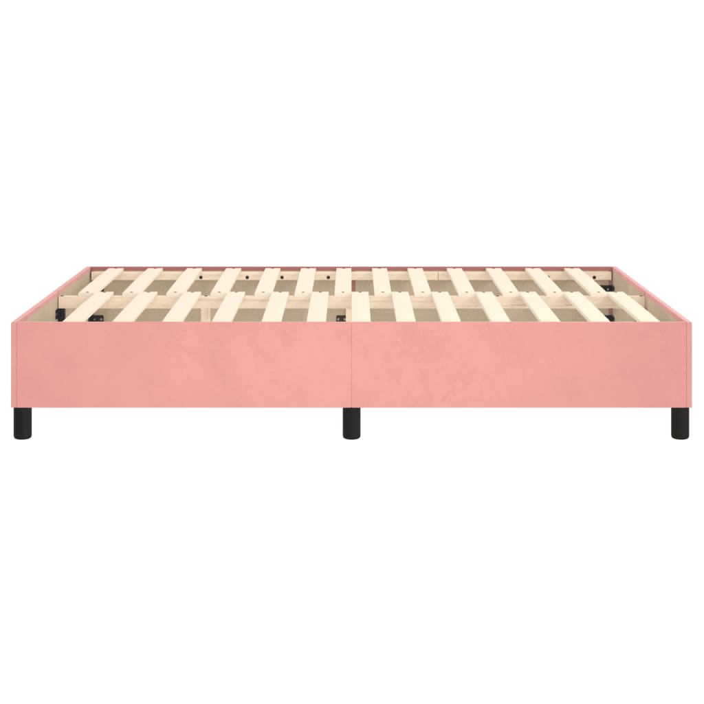 Struttura Letto a Rete a Molle Rosa 140x190 cm in Velluto - homemem39