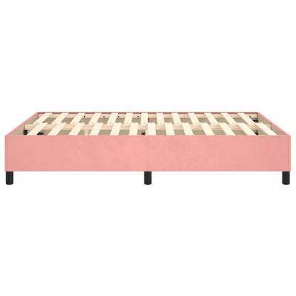 Struttura Letto a Rete a Molle Rosa 140x190 cm in Velluto - homemem39