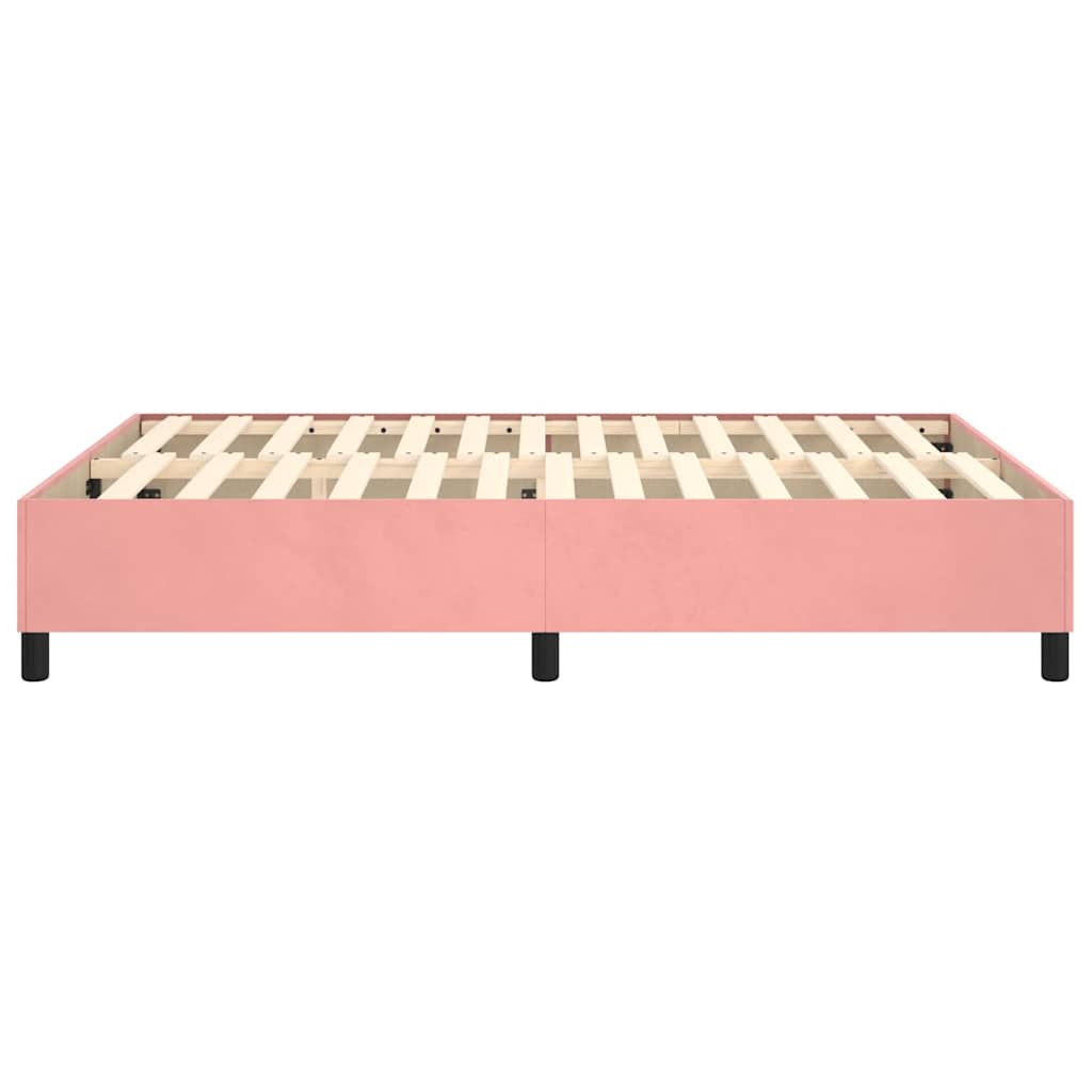 Struttura Letto a Rete a Molle Rosa 140x190 cm in Velluto