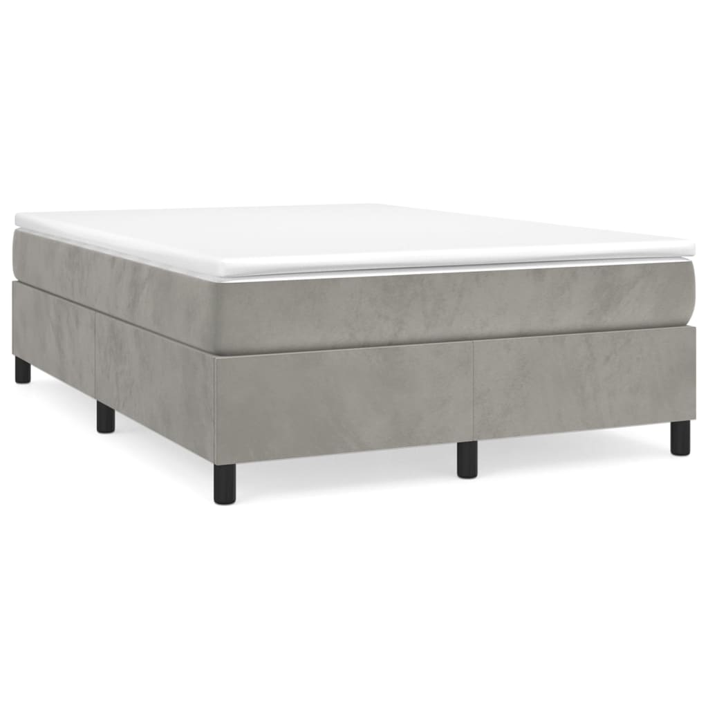Struttura Letto a Rete a Molle Grigio Chiaro 140x200 cm Velluto - homemem39