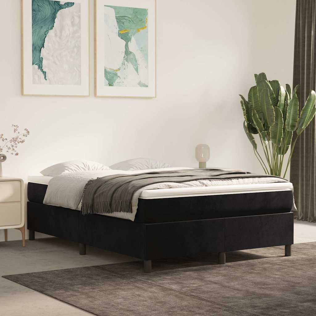 Struttura Letto a Rete a Molle Nero 140x200 cm in Velluto