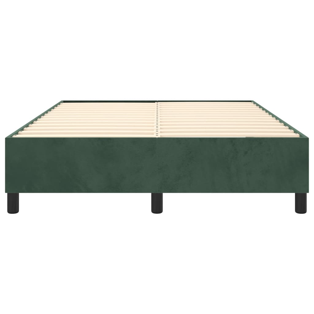Struttura Letto a Rete a Molle Verde Scuro 140x200 cm in Velluto - homemem39
