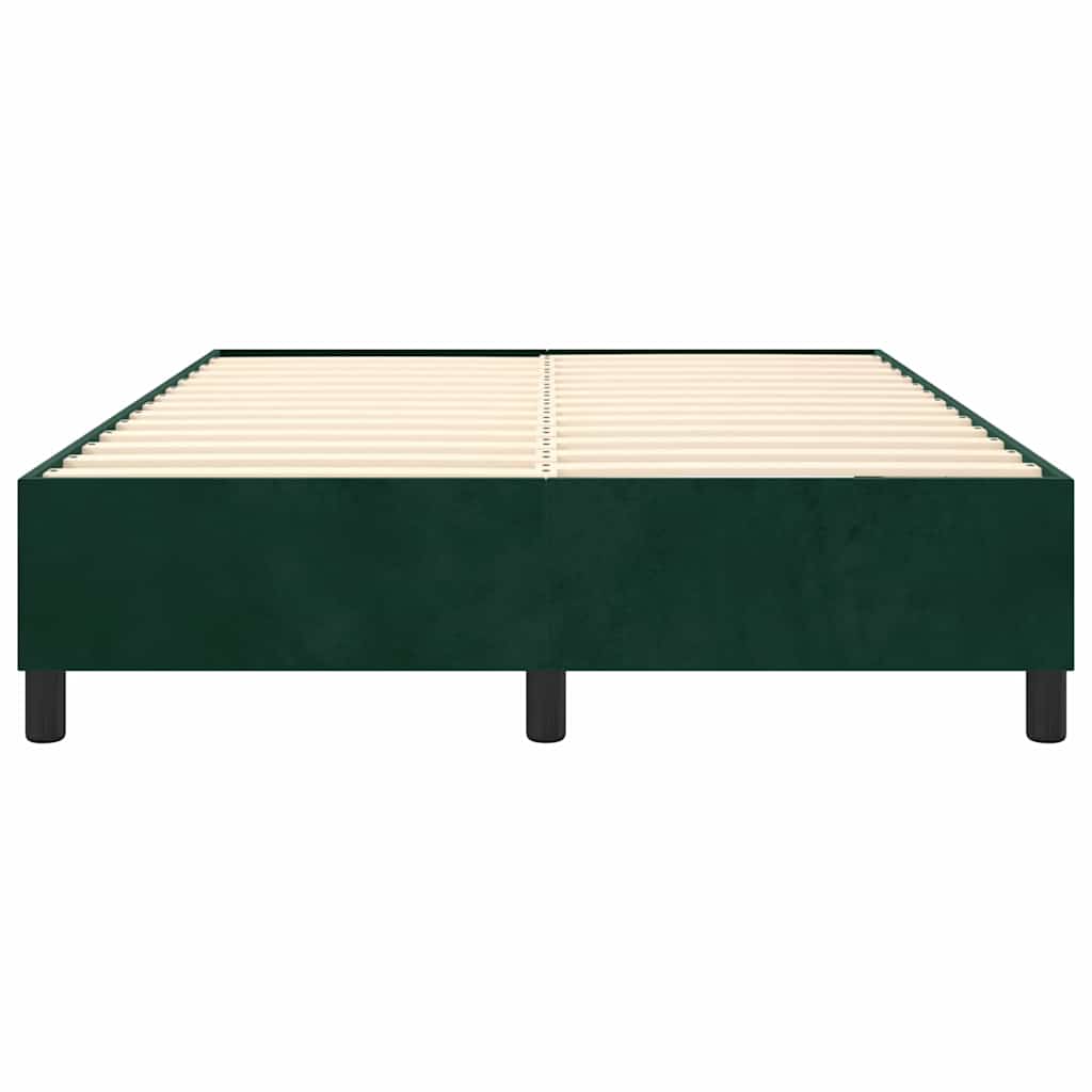 Struttura Letto a Rete a Molle Verde Scuro 140x200cm in Velluto