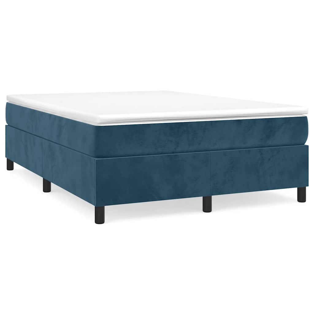 Struttura Letto a Rete a Molle Blu Scuro 140x200 cm Velluto | homemem39