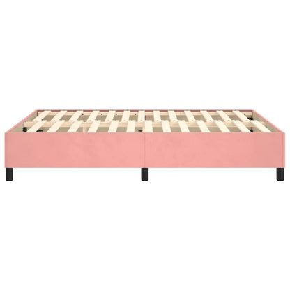 Struttura Letto a Rete a Molle Rosa 140x200 cm in Velluto