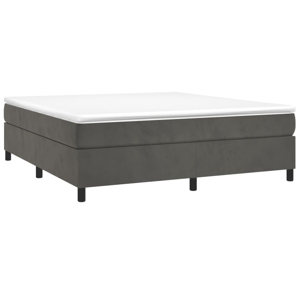 Struttura Letto a Rete a Molle Grigio Scuro 160x200 cm Velluto - homemem39