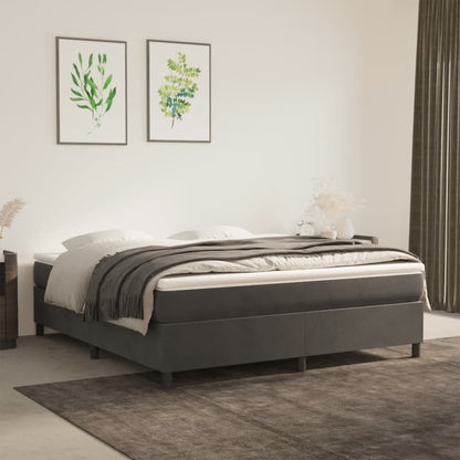 Struttura Letto a Rete a Molle Grigio Scuro 160x200 cm Velluto - homemem39