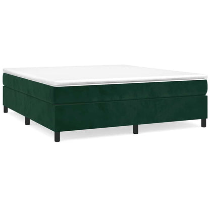 Struttura Letto a Rete a Molle Verde Scuro 160x200cm in Velluto