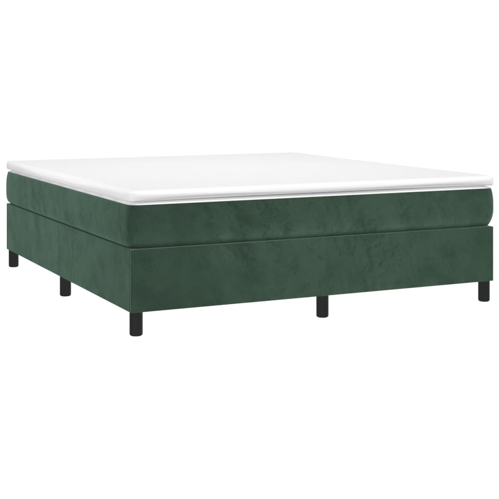 Struttura Letto a Rete a Molle Verde Scuro 160x200 cm in Velluto - homemem39