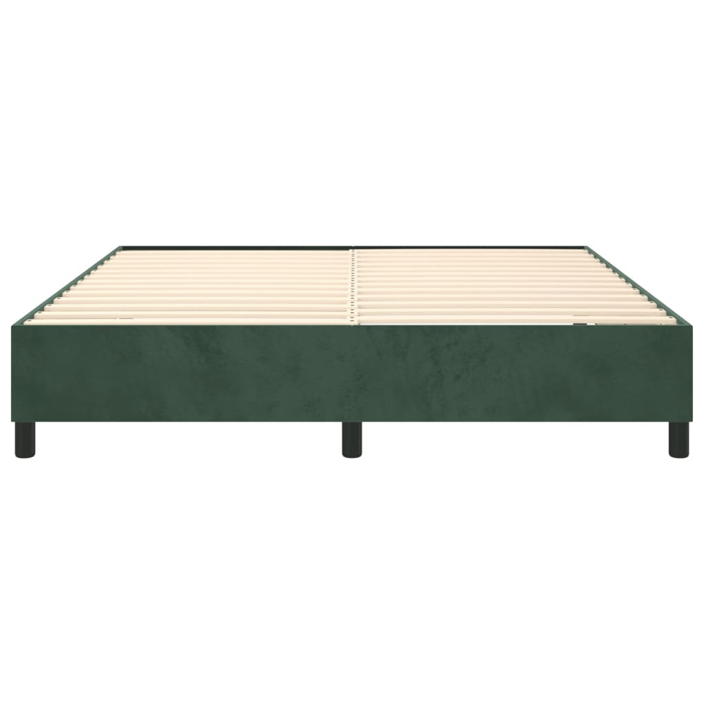 Struttura Letto a Rete a Molle Verde Scuro 160x200 cm in Velluto - homemem39