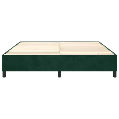 Struttura Letto a Rete a Molle Verde Scuro 160x200cm in Velluto