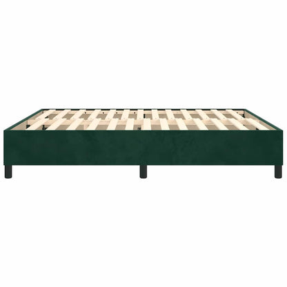 Struttura Letto a Rete a Molle Verde Scuro 160x200cm in Velluto