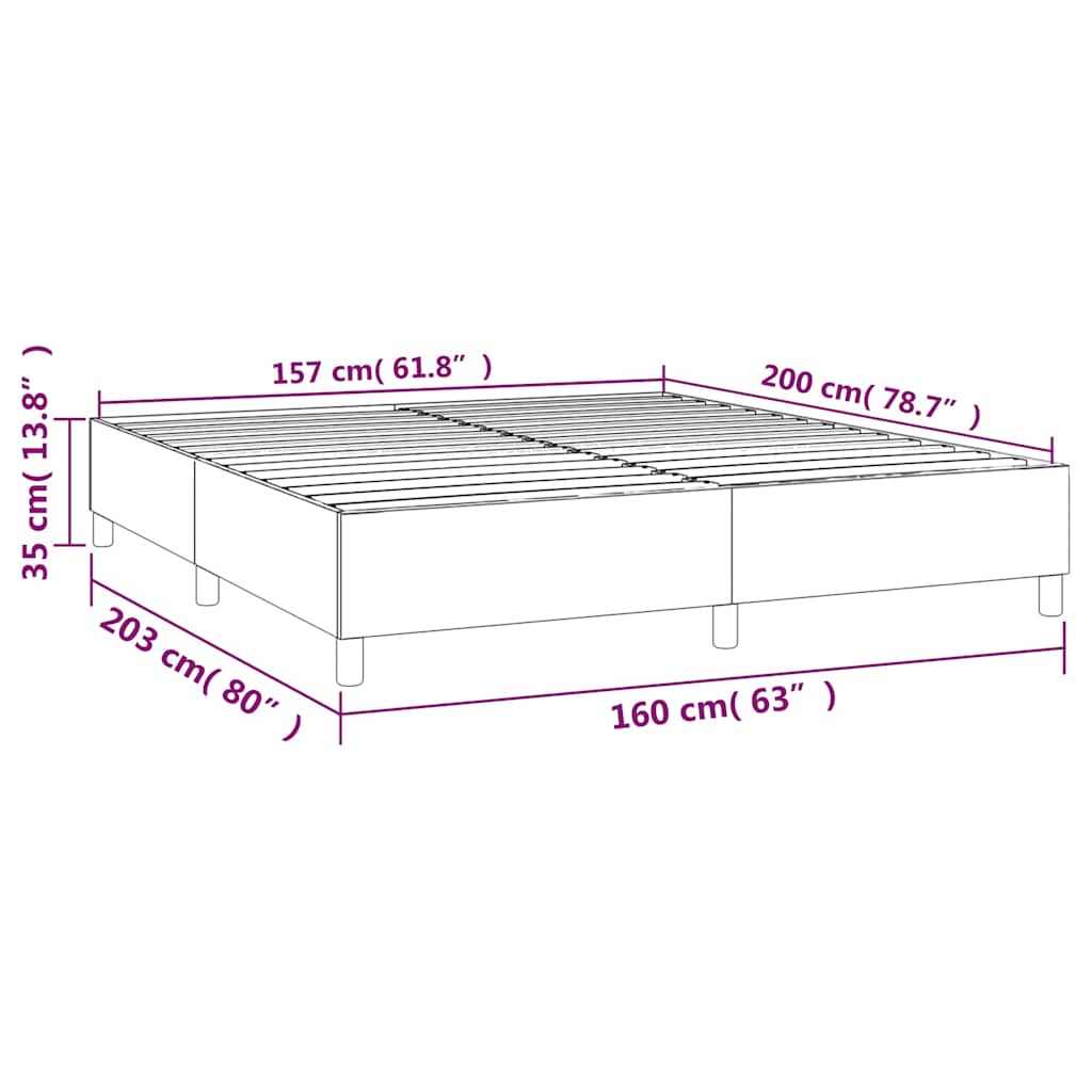 Struttura Letto a Rete a Molle Verde Scuro 160x200cm in Velluto