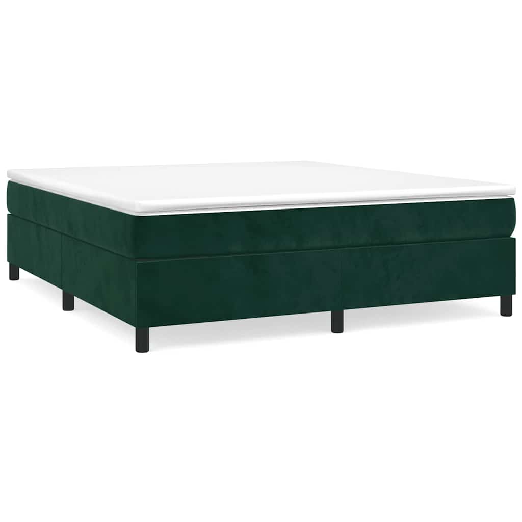 Struttura Letto a Rete a Molle Verde Scuro 180x200cm in Velluto