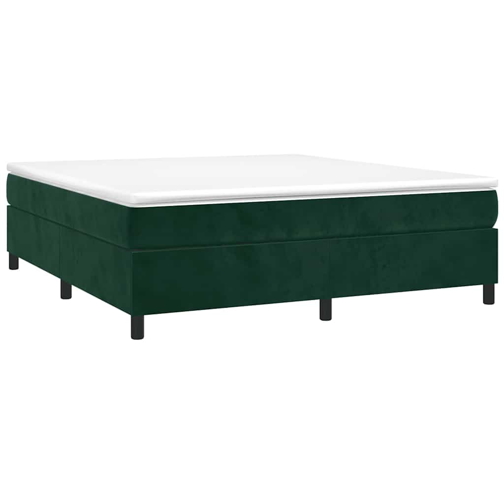 Struttura Letto a Rete a Molle Verde Scuro 180x200cm in Velluto