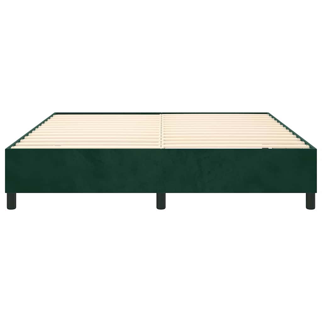 Struttura Letto a Rete a Molle Verde Scuro 180x200cm in Velluto