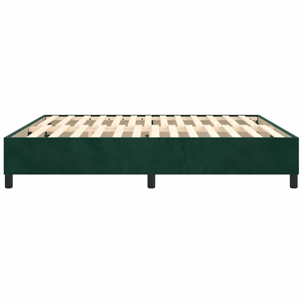 Struttura Letto a Rete a Molle Verde Scuro 180x200cm in Velluto
