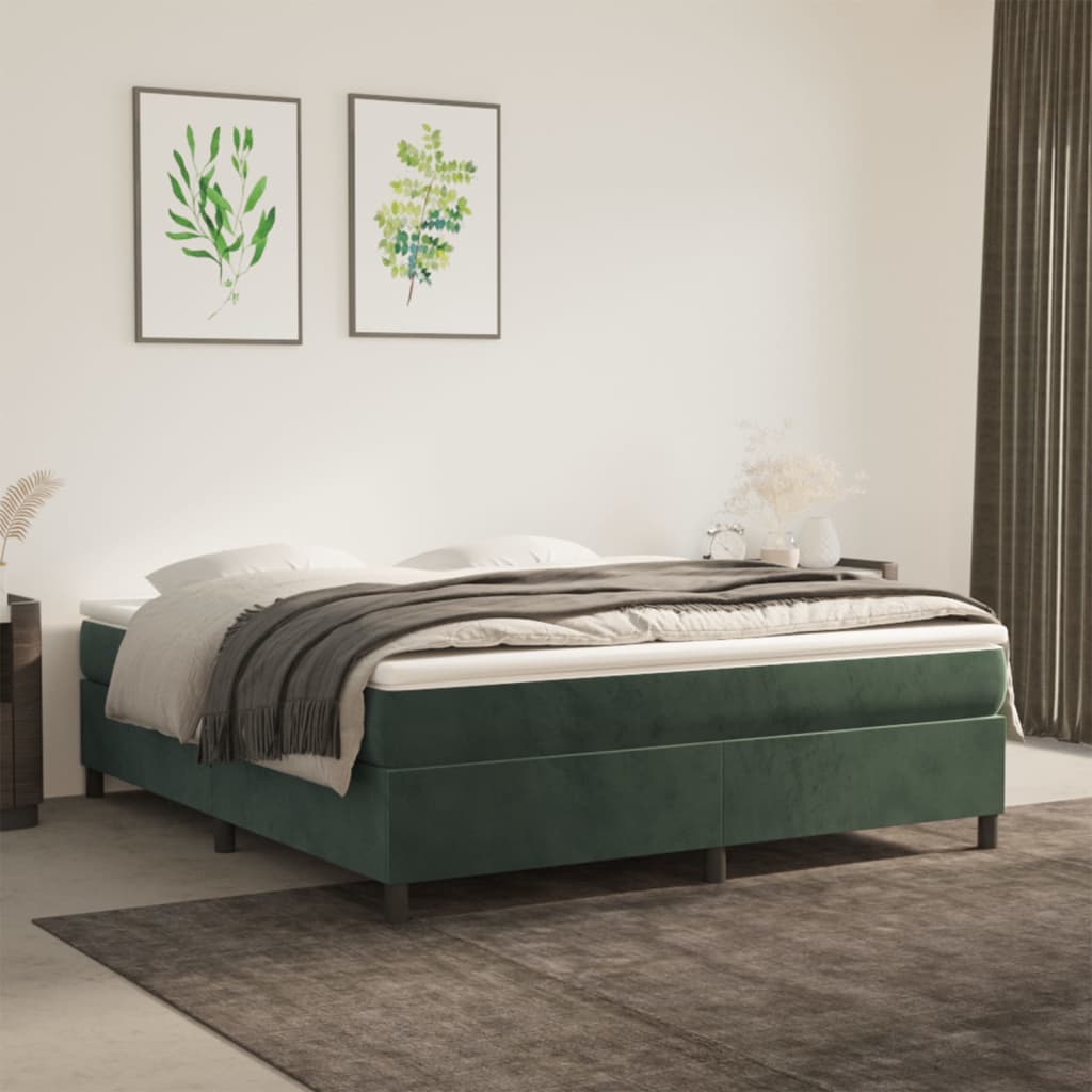 Struttura Letto a Rete a Molle Verde Scuro 180x200 cm in Velluto - homemem39