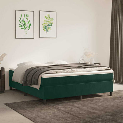 Struttura Letto a Rete a Molle Verde Scuro 180x200cm in Velluto