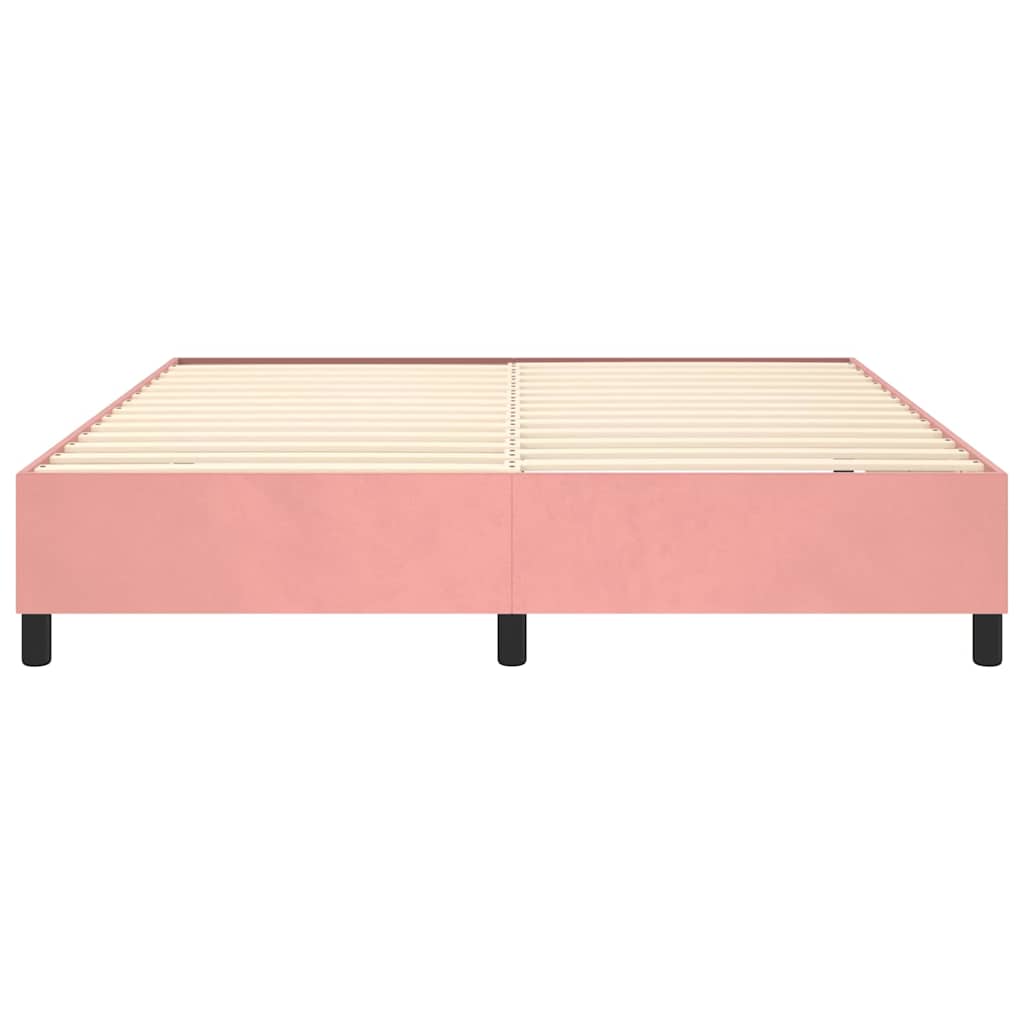 Struttura Letto a Rete a Molle Rosa 180x200 cm in Velluto