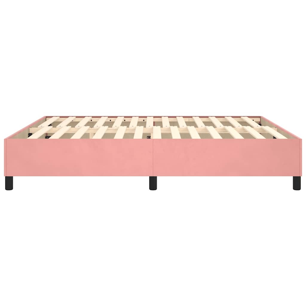 Struttura Letto a Rete a Molle Rosa 180x200 cm in Velluto