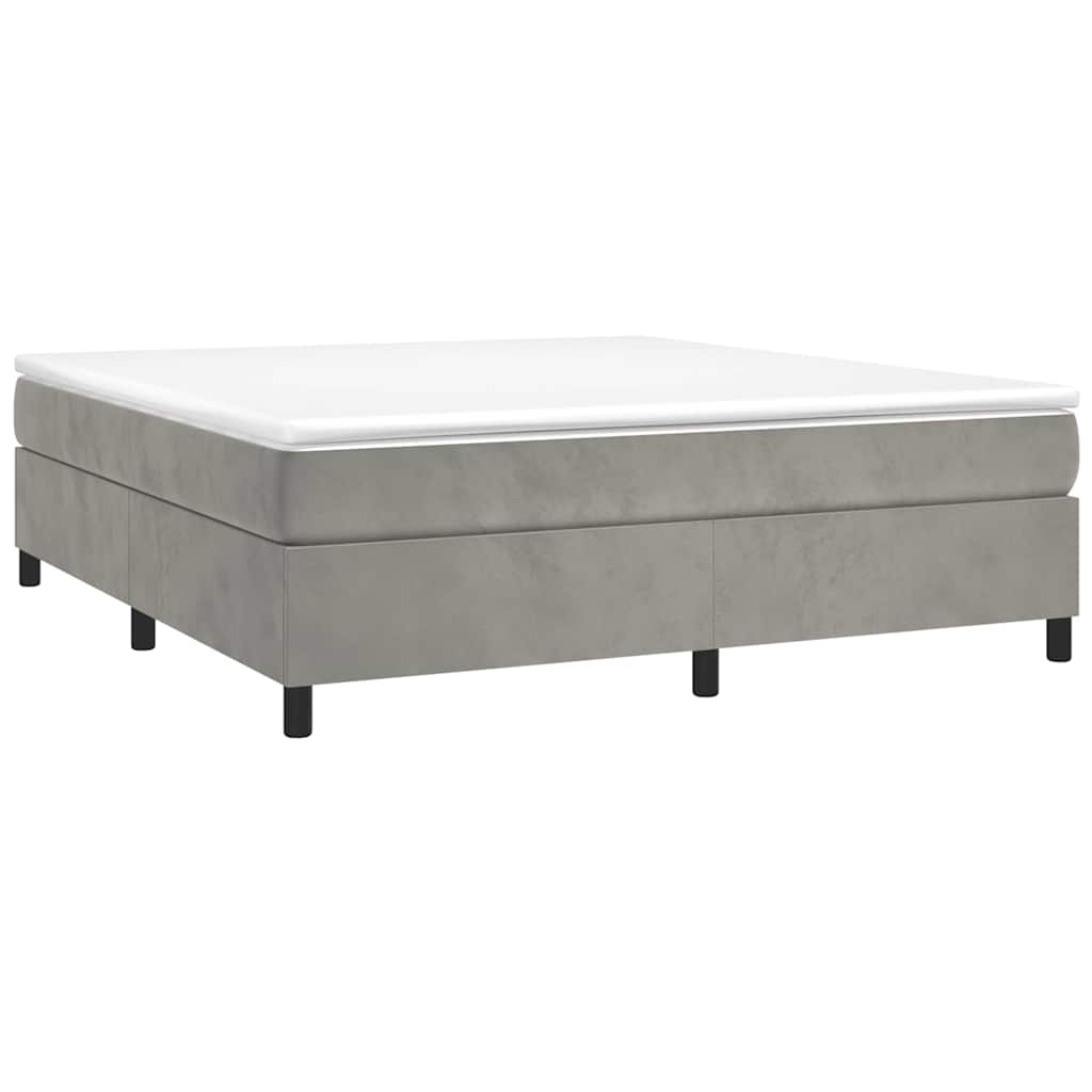 Struttura Letto a Rete a Molle Grigio Chiaro 200x200 cm Velluto