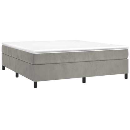 Struttura Letto a Rete a Molle Grigio Chiaro 200x200 cm Velluto