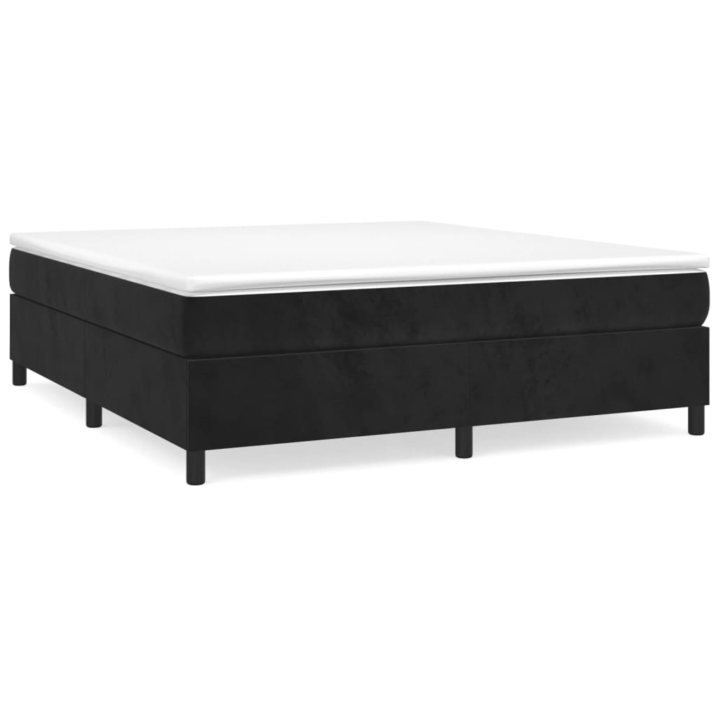 Struttura Letto a Rete a Molle Nero 200x200 cm in Velluto | homemem39