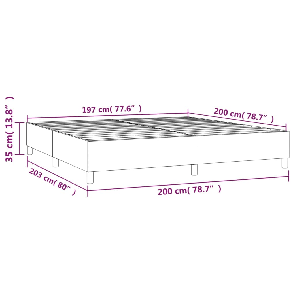 Struttura Letto a Rete a Molle Nero 200x200 cm in Velluto | homemem39