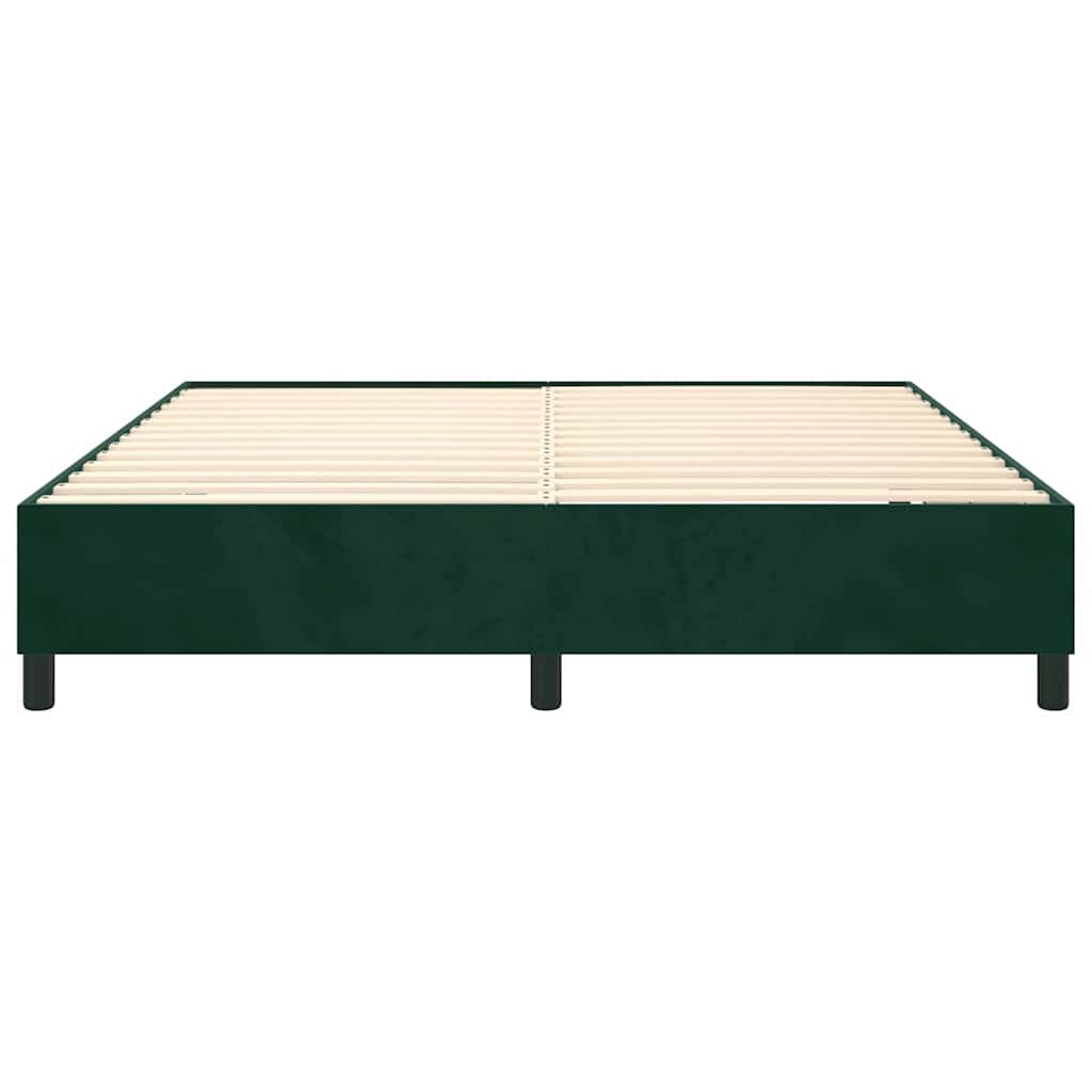 Struttura Letto a Rete a Molle Verde Scuro 200x200cm in Velluto