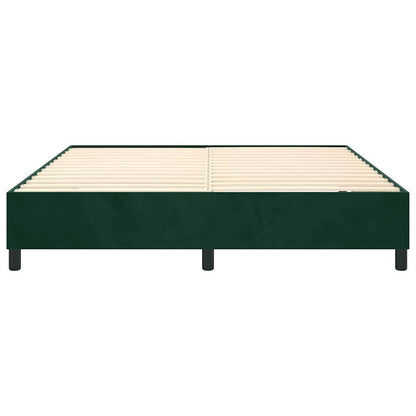 Struttura Letto a Rete a Molle Verde Scuro 200x200cm in Velluto