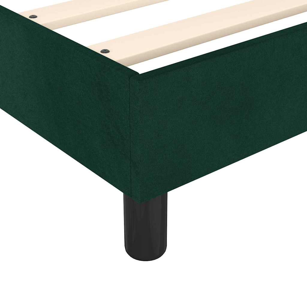 Struttura Letto a Rete a Molle Verde Scuro 200x200cm in Velluto