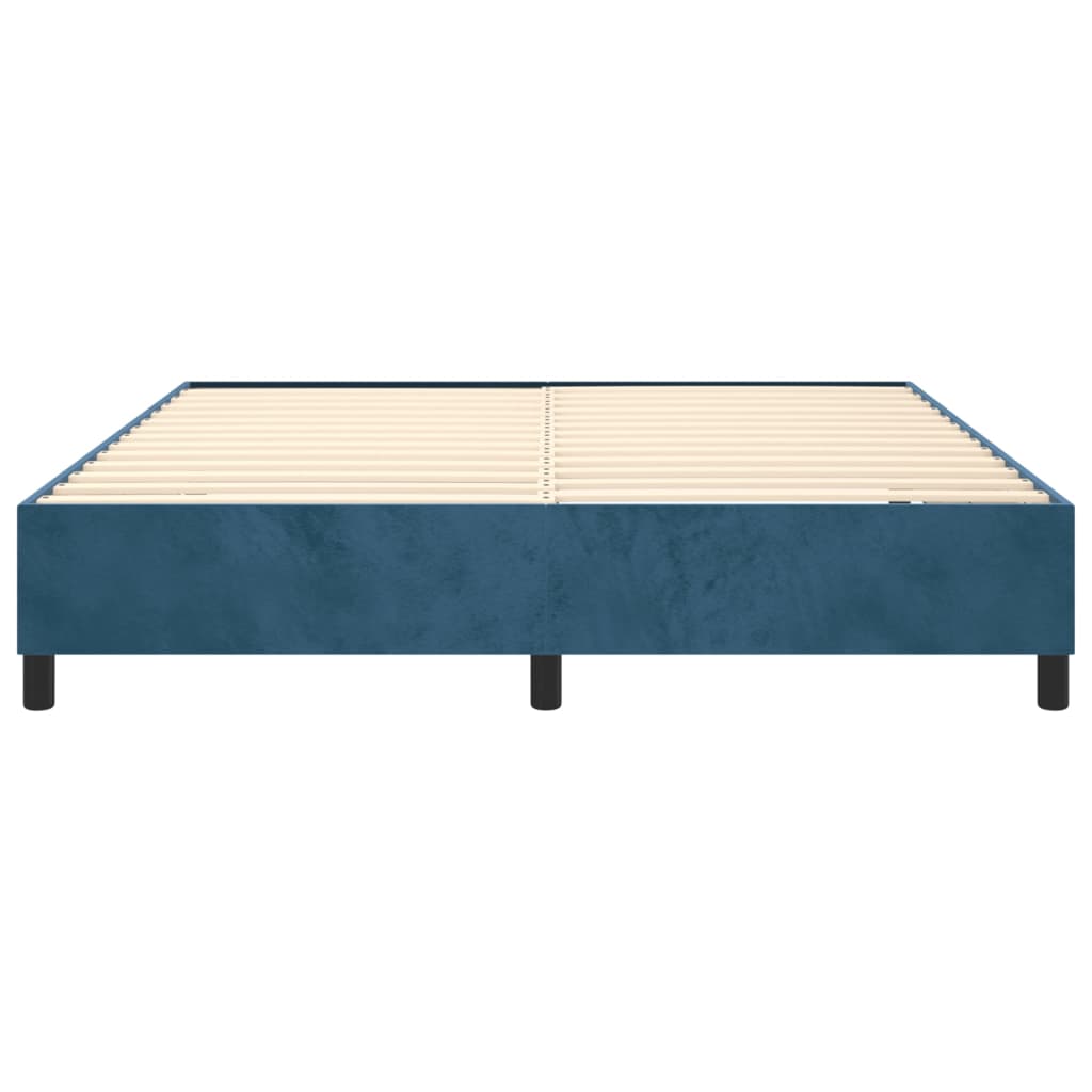 Struttura Letto a Rete a Molle Blu Scuro 200x200 cm in Velluto - homemem39
