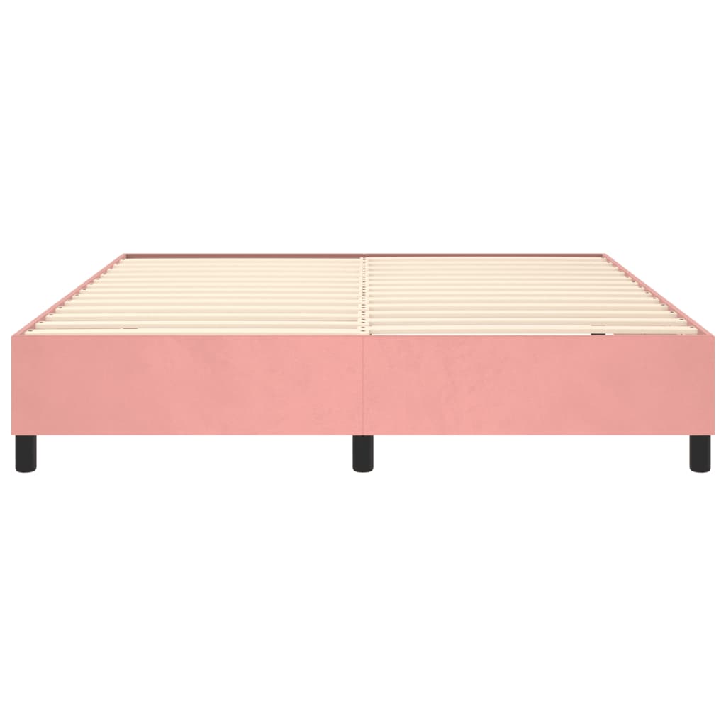 Struttura Letto a Rete a Molle Rosa 200x200 cm in Velluto - homemem39