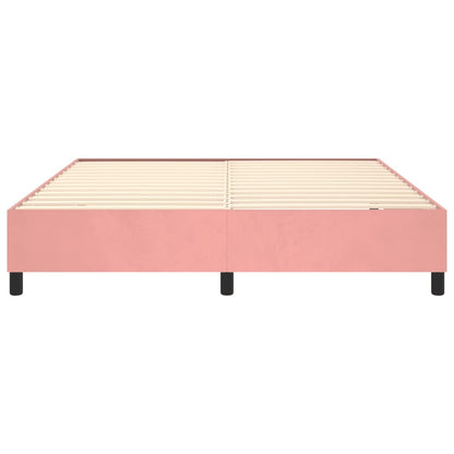 Struttura Letto a Rete a Molle Rosa 200x200 cm in Velluto - homemem39