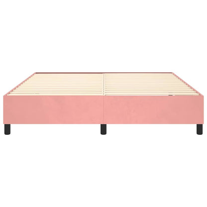 Struttura Letto a Rete a Molle Rosa 200x200 cm in Velluto